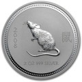 2 oz silver LUNAR MOUSE 2008 Proof + Coa
