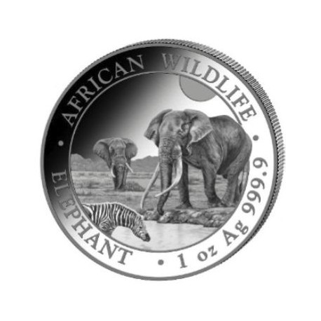 1 oz silver SOMALIA ELEPHANT 2025 Shillings 100