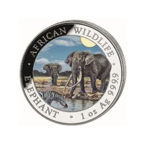 1 oz silver SOMALIA ELEPHANT 2026 COLOURED Shillings 100