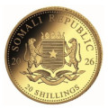 0.50 GR GOLD somalia elephant 2026 bu 20 Shillings BU