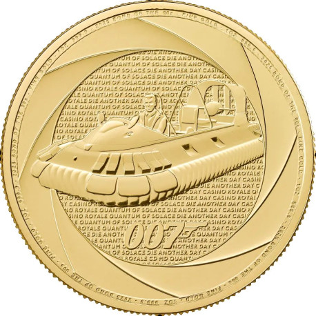 1 oz gold SIX DECADES of James BOND 2025 £100 bu Q-BRANCH speedboat