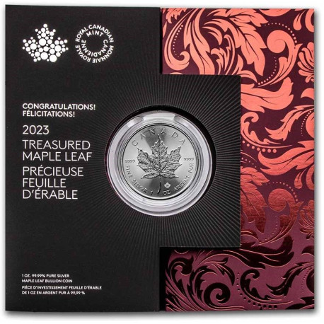 Treasured Maple Leaf 1 oz silver MAPLE LEAF 2024 $5 BU CONGRATULATIONS