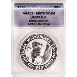 1 oz silver KOOKABURRA 1993 $1 PCGS bu