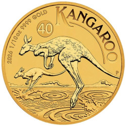 PM 1/10 oz GOLD NUGGET 2025 BU $15 Australia Kangaroo
