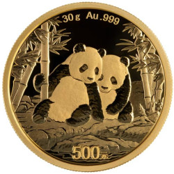 Gold CHINA PANDA 30 GR 2025 Yuan 500