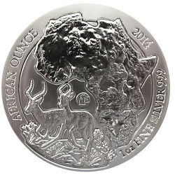 1 oz SILVER RWANDA ANTELOPE 2014