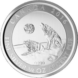 3/4 oz silver Howling Wolves 2016 $2 
