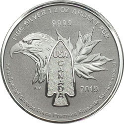 Canada 1/2 oz silver DEVIL'S BRIGADE du DIABLE 2019 bu $2