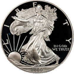 1 oz silver U.S. Silver EAGLE 2000 $1 bu in capsule