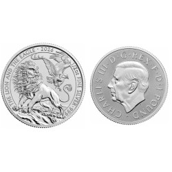RM 1 oz silver LION and EAGLE 2026 £2 BU