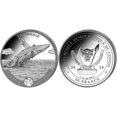 1 oz silver WW The WHALE 2020 BU 20FR