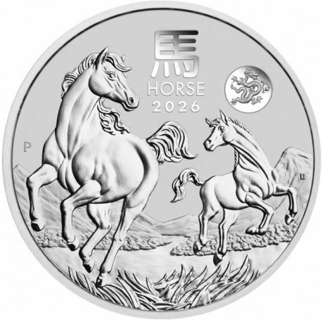 PM Lunar 3 HORSE 1 oz silver 2026 BU $1 Australia