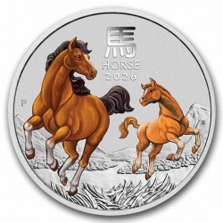 PM Lunar 3 HORSE 5 oz silver 2026 BU $5 Colorized Australia