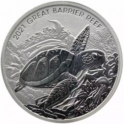 Perth Mint 2 oz silver GREAT BARRIER REEF 2021 $2 bu