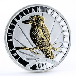 1 oz silver KOOKABURRA 2009 $1 GILDED bu