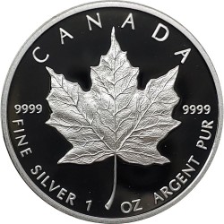 1 oz silver MAPLE LEAF 1989 $5 bu