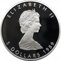 1 oz silver MAPLE LEAF 1989 $5 bu