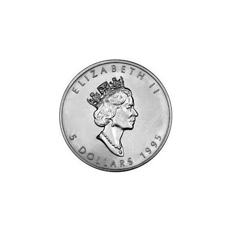 1 oz silver MAPLE LEAF 1995 $5 bu