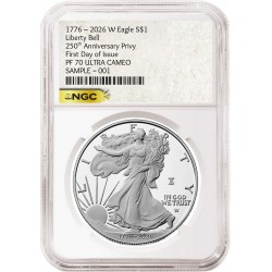 USA 1 oz silver U.S. Silver EAGLE 2026 $1 250TH ANNIVERSARY POOF - NGC MS 70 ULTRA CAMEO