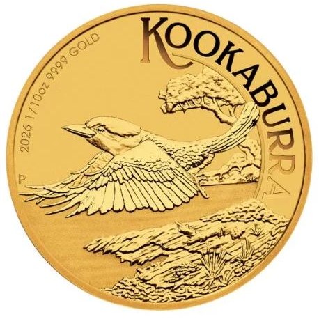 PM 1/10 oz gold KOOKABURRA 2025 $15 bu