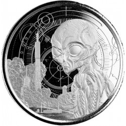 1 oz silver 5 CEDIS Ghana ALIEN 2021 BU