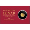 PM 0.5 gr gold Lunar HORSE 2026 $2 PROOF