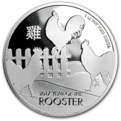 1 oz silver ROOSTER NEW ZEALAND 2017 $2 bu