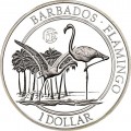 1 oz silver FLAMINGO 2016 $1 Barbados PROOF F15