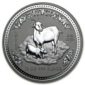 SINGAPORE 2 oz silver GOAT 2003 $10 Proof Piedfort NO BOX 
