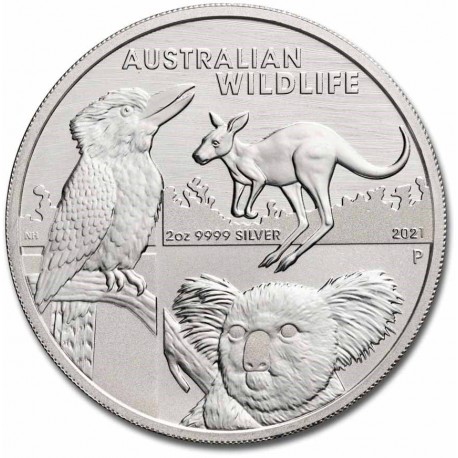 Perth Mint 2 oz silver AUSTRALIAN WILD LIFE 2022 bu