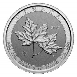 Canada 2 oz silver TWIN MAPLE LEAFS 2022 $10 bu
