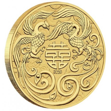 PM 1 oz GOLD DRAGON & KOI 2024 $100 bu Myths & Legends