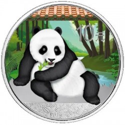 1 oz SILVER PANDA 2015 colored