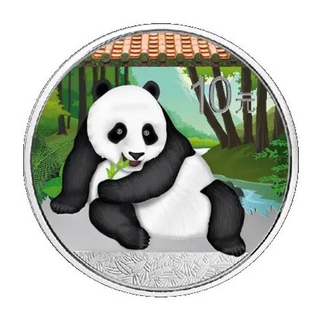 1 oz SILVER PANDA 2015 colored