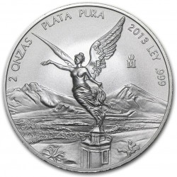 Mexico 2 oz SILVER LIBERTAD 2013 bu