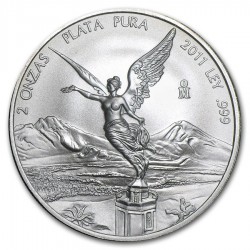 2 oz silver LIBERTAD 2011 bu