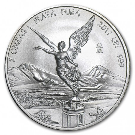 Mexico 2 oz SILVER LIBERTAD 2009 bu