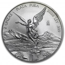 2 oz silver LIBERTAD 2008 bu