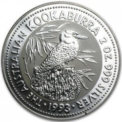 2 oz SILVER KOOKABURRA 1992 $2 proof