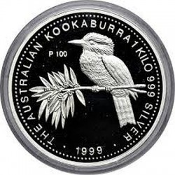 1 oz silver KOOKABURRA 1999 $1 PROOF in capsule
