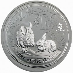 PM 2 oz silver Lunar 2 RABBIT 2011 $2 BU