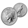 USA 1 oz silver MORGAN & PEACE DOLLAR 2024 $1 REVERSE PROOF 2-COIN SET