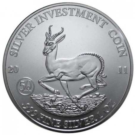 1 oz silver MALAWI 2010 SPRINGBOK 50 KWACHA