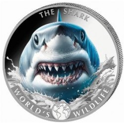 Wildlife 1 oz silver The SHARK 2026 Congo 20 Fr coloured