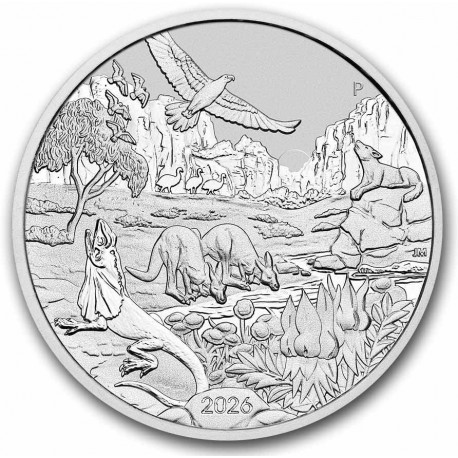 PM 1 oz silver WONDERS OF AUSTRALIA 2026 $1 bu The OUTBACK