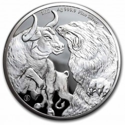 +++ Perth Mint 1 kilo silver BEAR & BULL 2020 $100 Mintage 500 +++