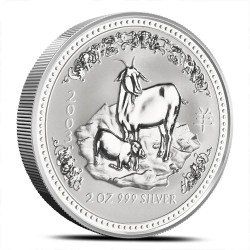 PM 2 oz silver AUSTRALIAN LUNAR 1 HORSE 2002 bu $2 