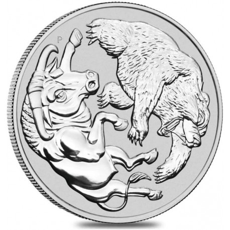 Perth Mint 1 oz silver BEAR & BULL 2020 Australia $1