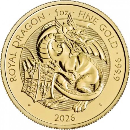 UK 1 oz gold TUDOR BEASTS 2026 The LION £100 bu