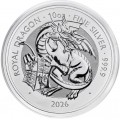 UK 10 oz silver Tudor Beasts DRAGON 2026 BU £10